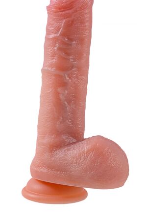 Телесный реалистичный вибратор-пульсатор - 22 см.